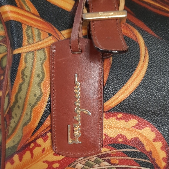 Salvatore Ferragamo Women's Satchel - Black and Brown Floral - Picture 2 of 12